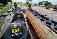 DOF apreende mais de R$ 1 milhão em pneus em duas carretas